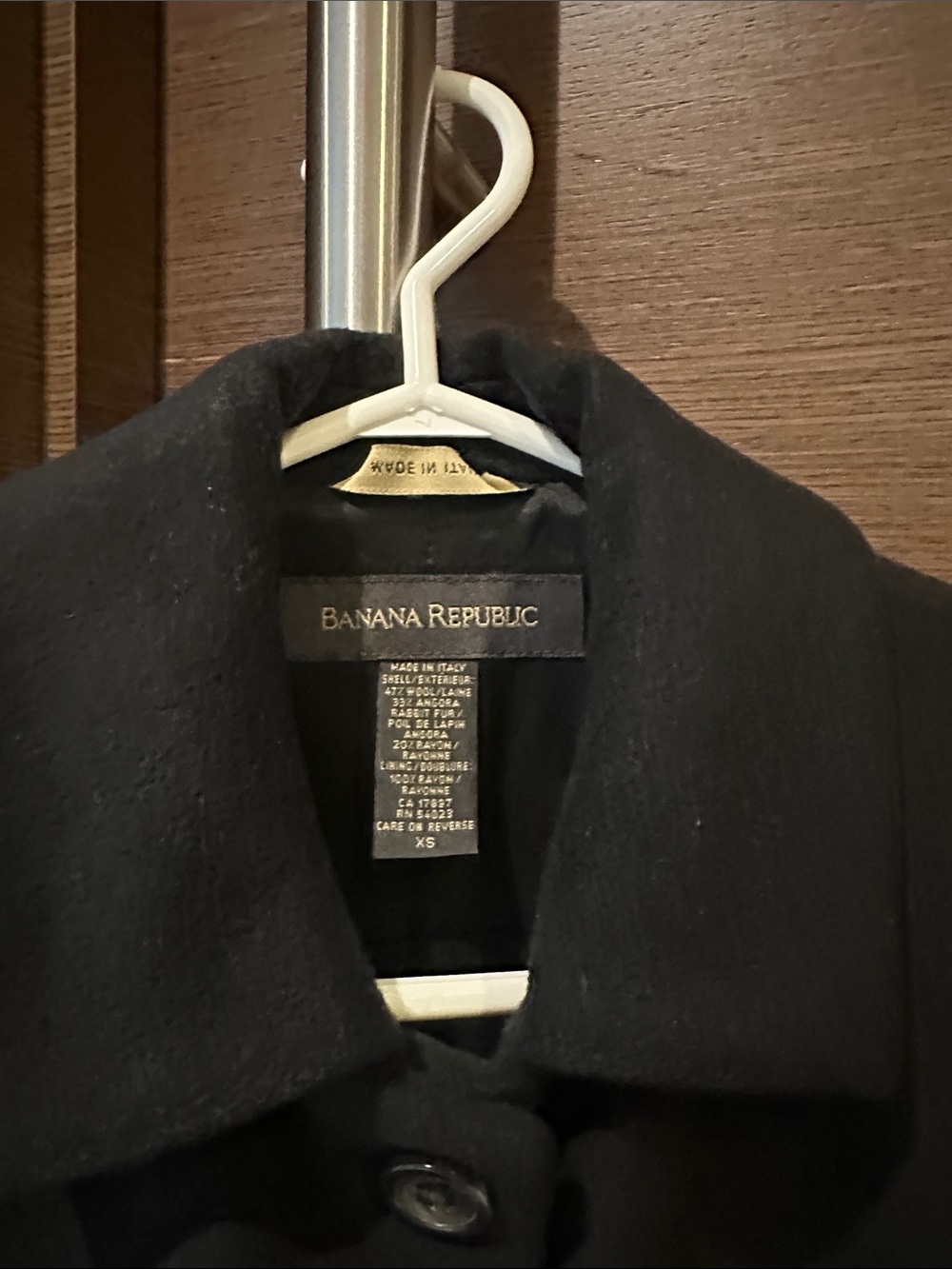 Banana Republic Women's Black Wool Pea Coat